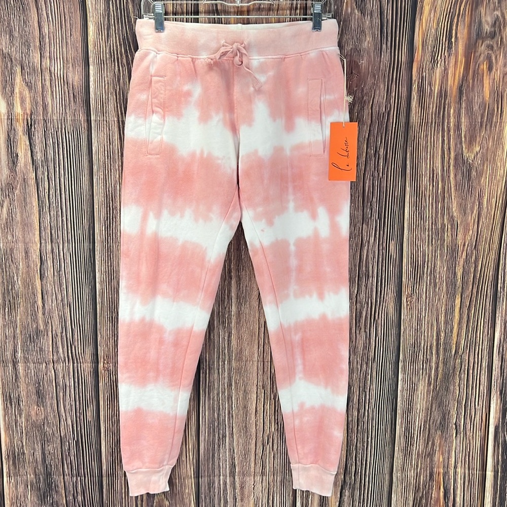 ⭐️La Detresse pink white tie dye sweatpants size small NWT